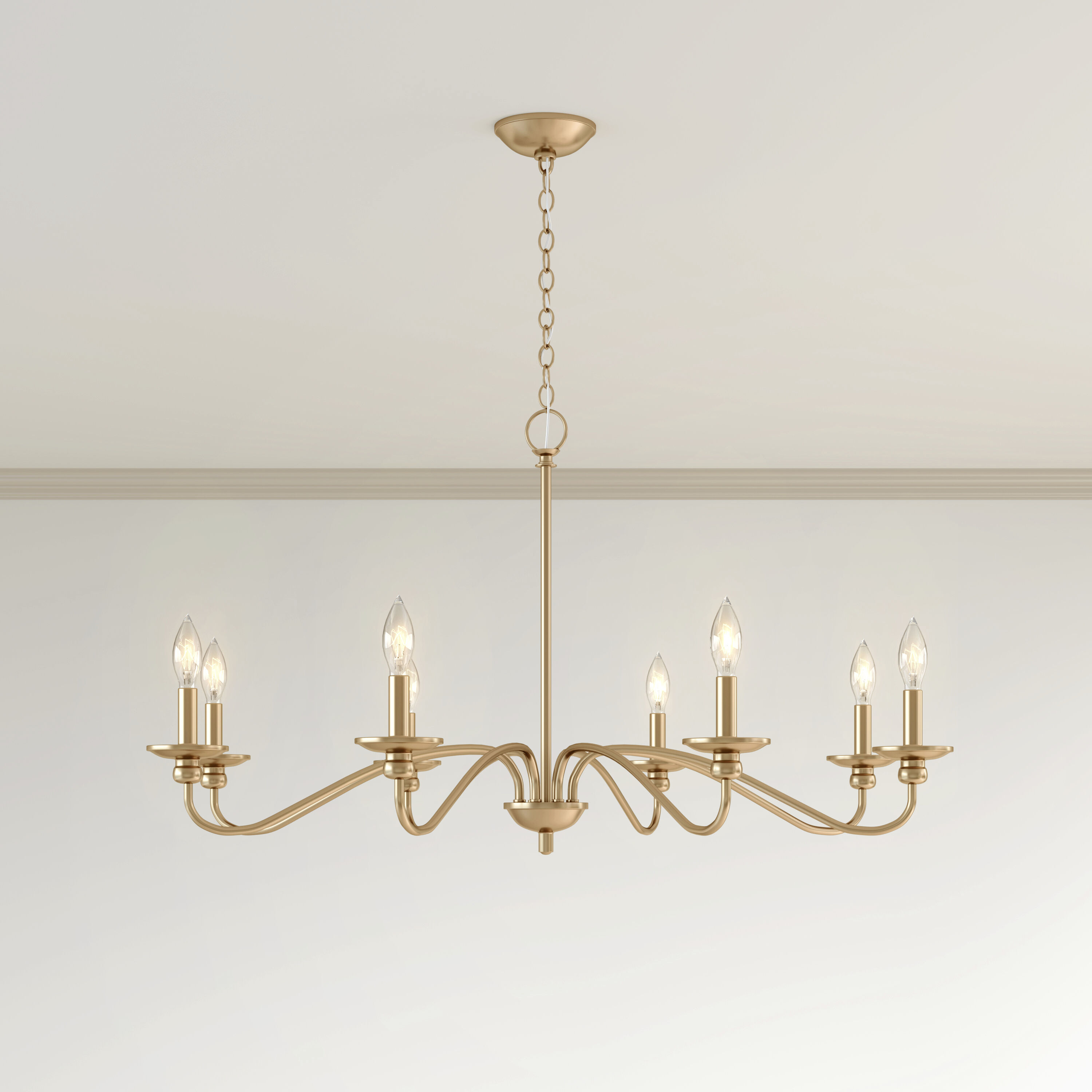Delvona 8 Light 37.75 inch Modern Gold Chandelier Ceiling Light